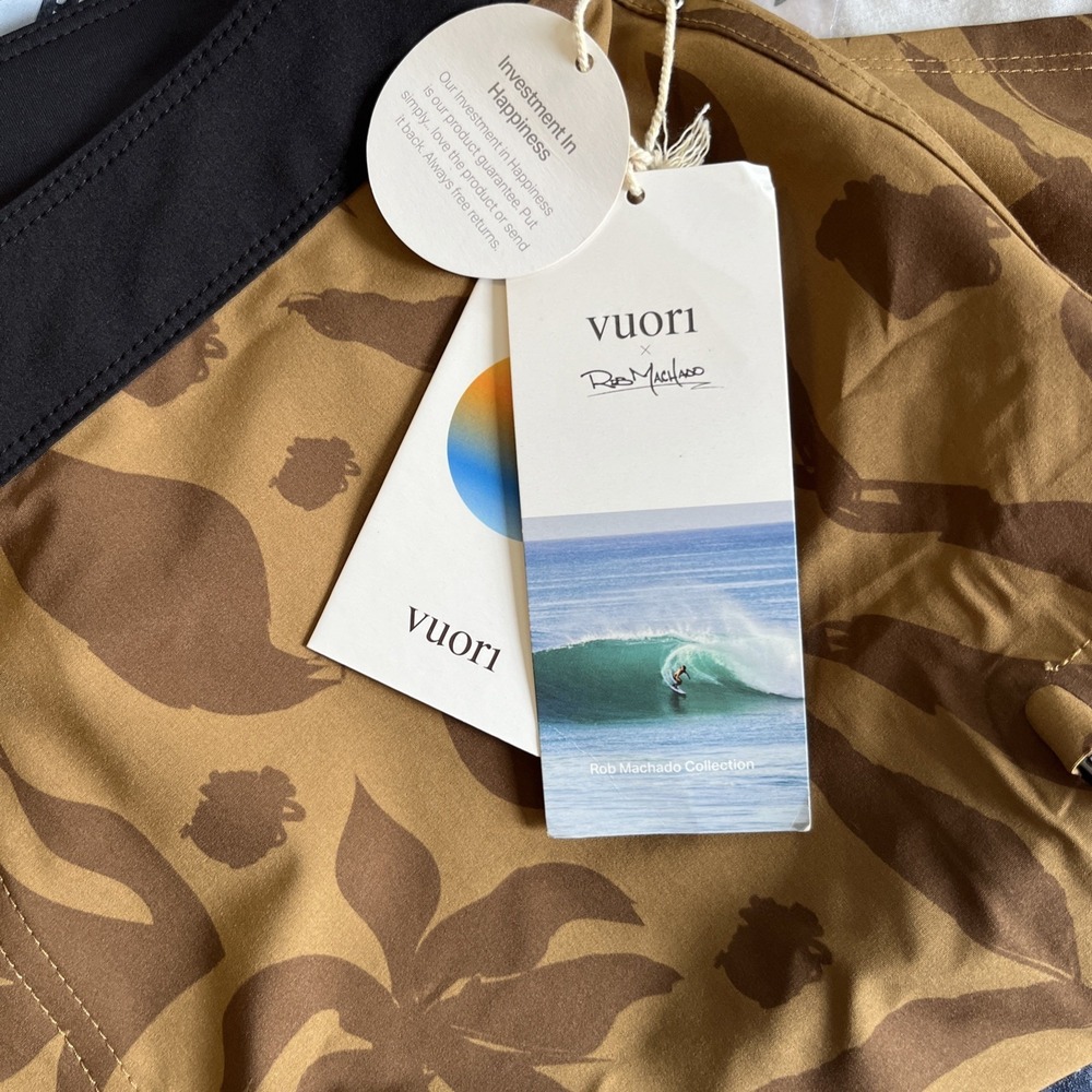 Vuori X Rob Machado Infinity Board Shorts Men Size 36 Brown Surf Swim NEW - Picture 8 of 10